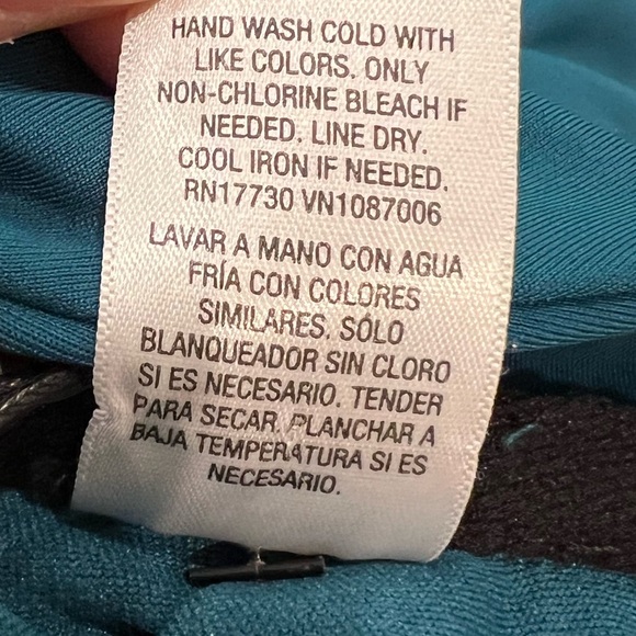 Shade & Shore Teal Once Piece Bathing Suit Size XL Tie Neck and Back - Picture 9 of 13